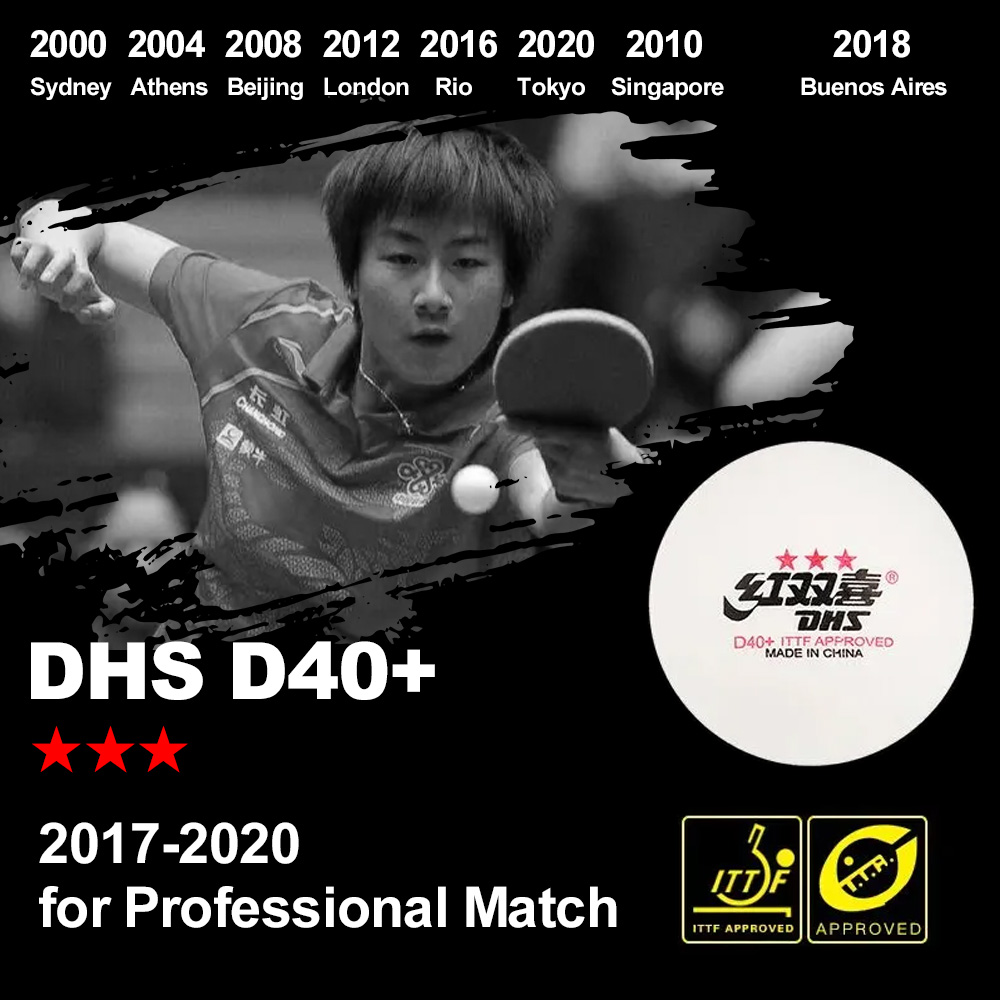 DHS D40+ DJ40+ Pelotas de Ping - Table Tennis Olympics reseña y precio